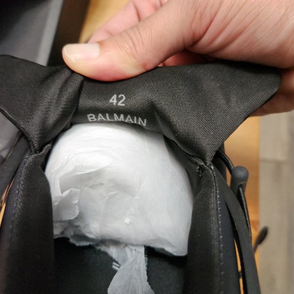 BALMAIN PARIS   Unicorn Neoprene And Leather Sneakers !   COLOR : BLACK - Picture 6 of 11